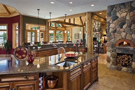 Beautiful Rustic Kitchen Log Home Kitchen Log Home Decorating Home