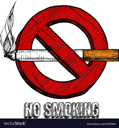 No Smoking Sign Royalty Free Vector Image Vectorstock