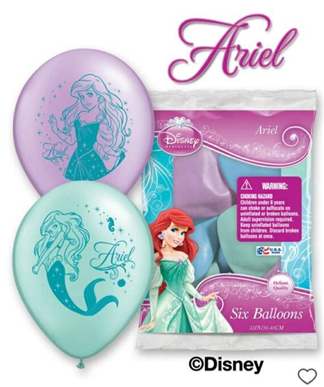 Disney Ariel 12 Balloon 6 Count Etsy