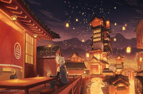 Scenery Anime Lantern Wallpaper Anime Wallpaper Hd