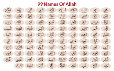 Premium Vector 99 Names Of Allah Calligraphy Arabic Text Design Asma