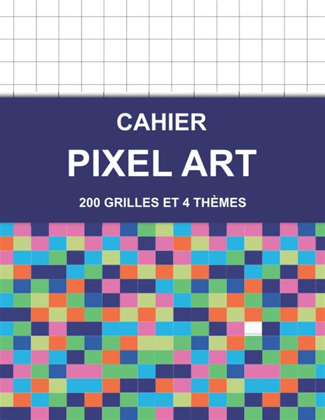 Buy Cahier pixel art grilles thèmes Cahier quadrillé grand format pour faire du pixel art