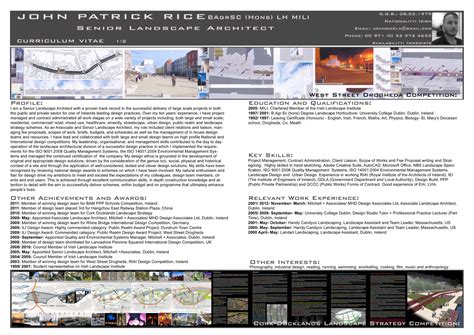 The growing popularity of this profession is understandable. John Rice Senior Landscape Architect curriculum vitae Page ...