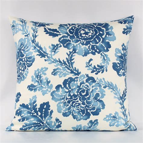 Blue Floral Throw Pillow Cover Blue Pillow Blue Throw Pillow China
