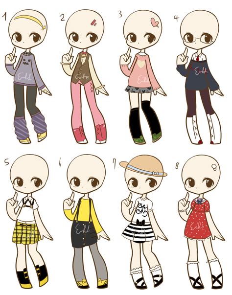 Cute Anime Outfits To Draw Set 5 Anime Kawaii Art Polskie