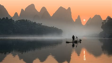 Most beautiful hd landscape background wallpaper images collection for desktop, laptop, mobile phone, tablet and other devices. Li River Wonderful Place In China Sunset Landscape ...