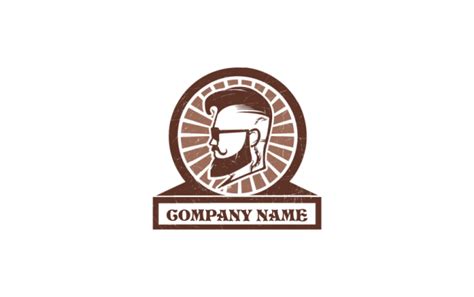Create A Of Side Profile Of Man With Beard In Circle Logo Template By