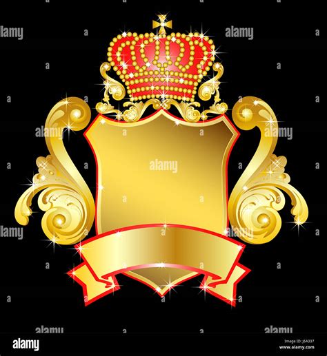 Golden Crest With Crown Stock Photo Alamy