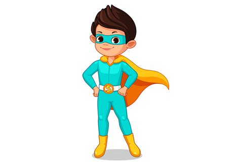 Superheroe Nino Personaje De Dibujos Animados Vector Grafico Vectorial