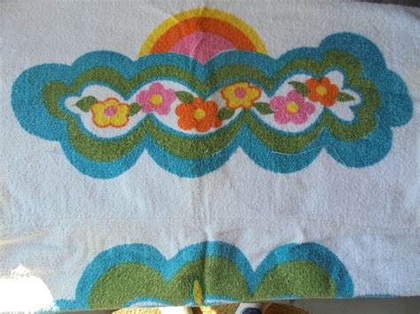 Vintage Bath Towel Retro Sailboat Filled With Flowers Towel Etsy