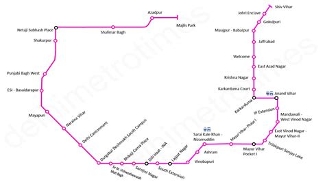 Delhi Metro Pink Line Route Map Hd Stations Timings Nearby