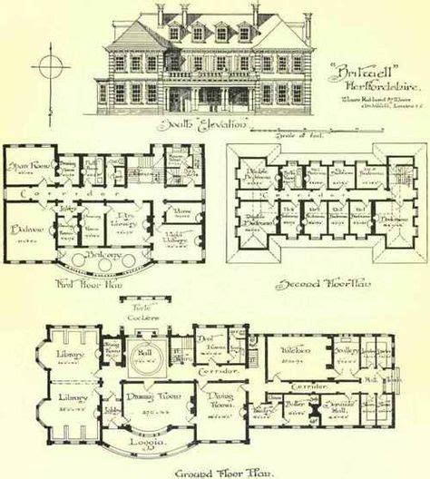 Large Country Houses 1800s Architectural Floor Plans Mansion Plans