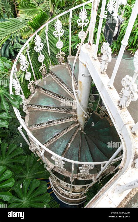 A Cast Iron Spiral Staircase Inside The Palm House At Kew Gardens Royal