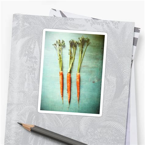 Three Carrots Sticker By Oliviastclaire Redbubble