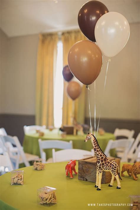 Ethans 1st Birthday Partysafari Themecenterpieces Animal Themed