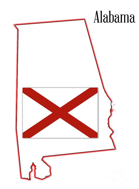 Alabama State Flag And Map Digital Art By Bigalbaloo Stock Fine Art