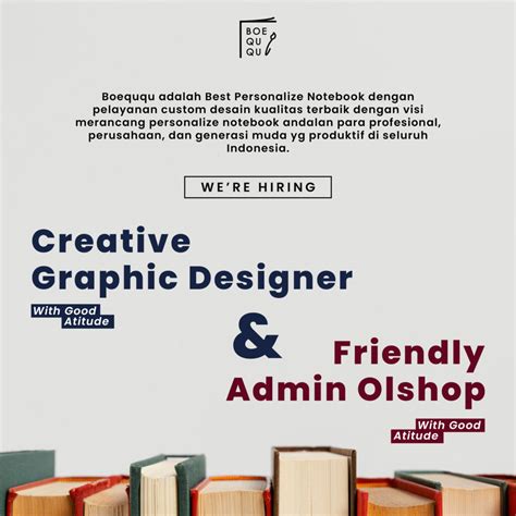 Lowongan Kerja Creative Graphic Designer Friendly Admin Olshop Di