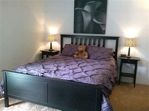 Bedroom pillows day bed with trundle ikea hemnes daybed. IKEA black/brown Hemnes bed frame and nightstands, Target ...