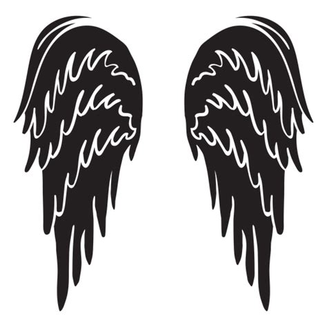 Classic Angel Wings Cut Out Black Transparent Png And Svg Vector File