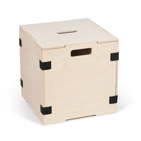 Stackable Wood Cube Storage Boxes Black 1 Box With Lid