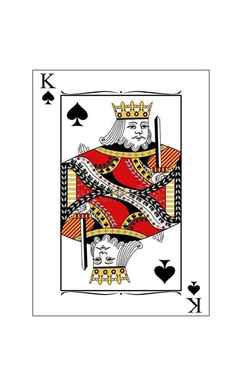 King Of Spades Playing Cards With Cartoon Cute Characters Stock