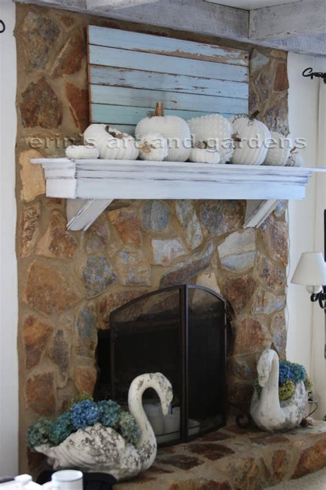 Allow the primer to dry. erin's art and gardens: chalk painted 1970's stone fireplace