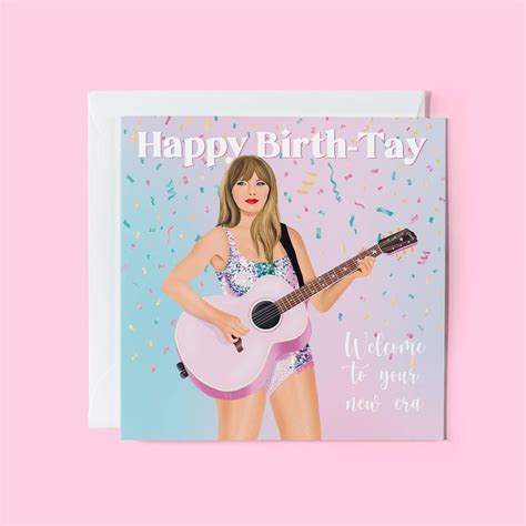 Happy Birth Tay Taylor Swift Inspired Birthday Card Birthday Gift Greeting Card Pack Of