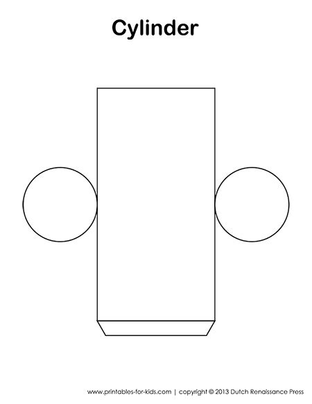 Cylinder Template 3d Shapes Worksheets 1st Grade Worksheets