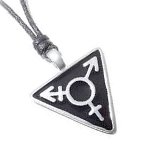 Dark Black Transgender Necklace Male And Female Symbol Triangle Pendant