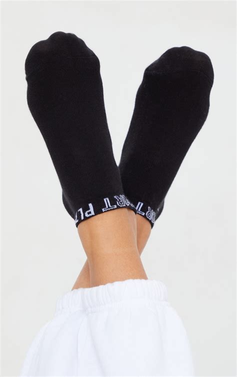 plt black 3 pack sport ankle socks prettylittlething usa