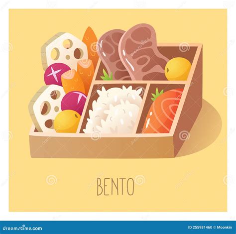 Bento Traditional Home Cooked Packed Meal with Rice, Meat, Vegetables