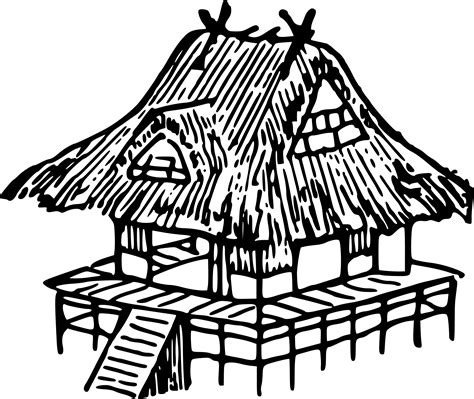 Hut Clipart Black And White Clip Art Library
