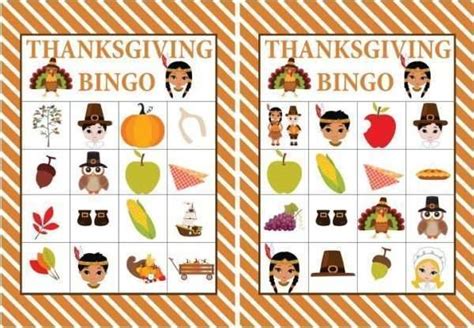Free Printable Thanksgiving Bingo Game Kids Thanksgiving Games Miss