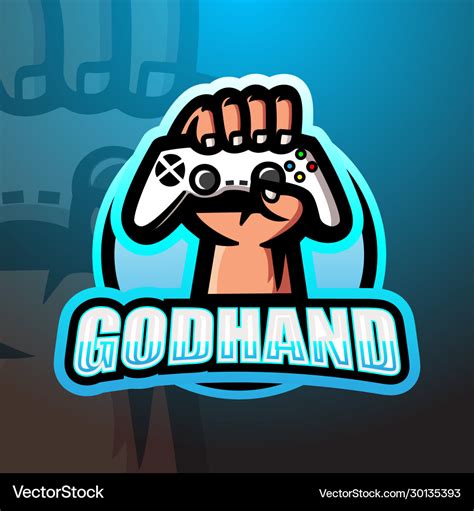 God Hand Esport Game Logo Design Royalty Free Vector Image