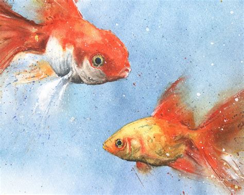 Goldfish Watercolor Painting
