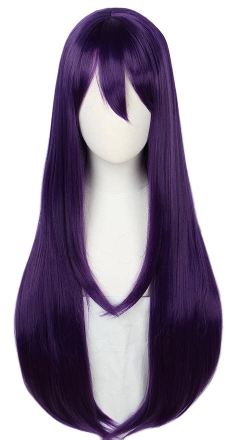 Linfairy Long Purple Wig Halloween Cosplay Wig For Women 85cm Beauty