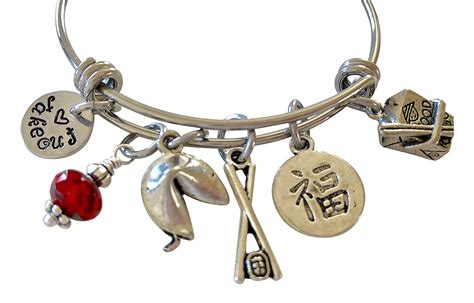 Chinese Takeout Bangle Fortune Cookie Bangle Chopsticks