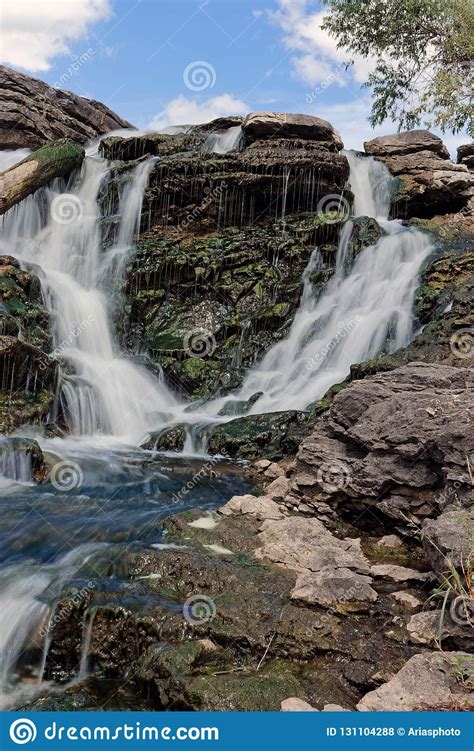 Lake MacBride State Park Waterfall Stock Photo - Image of long