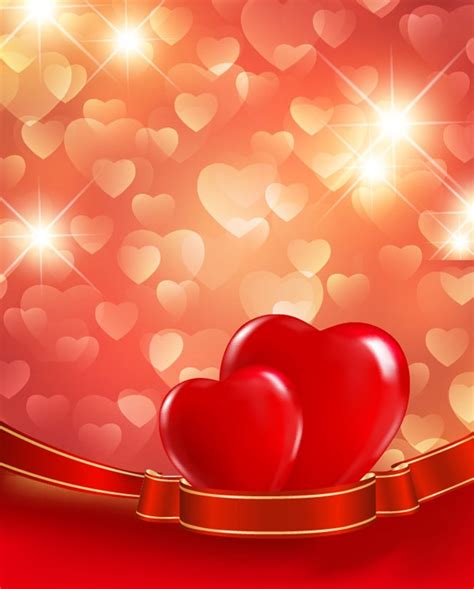 Valentines Day Red Love Background Vector Illustration Free Vector
