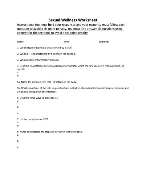 sexual wellness wksheet ol2 sexual wellness worksheet instructions you must bold your