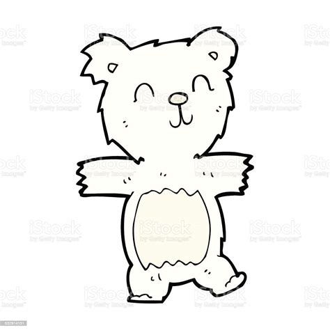 Comic Cartoon Cute Polar Bear Cub Stock Illustration Download Image