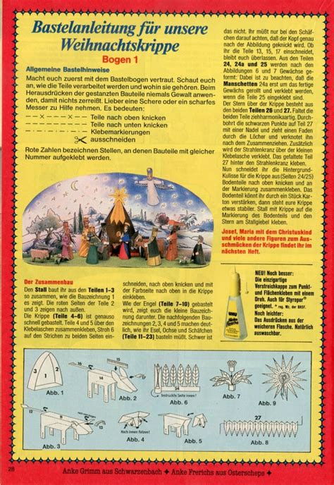 Bastelbogen Weihnachtskrippe 1986 Kaukapedia