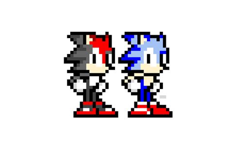 Shadow And Sonic Pixel Art