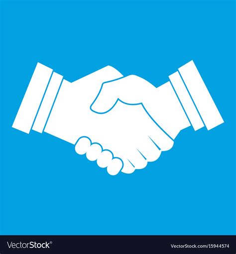 Business Handshake Icon White Royalty Free Vector Image