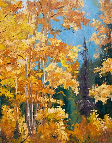 Kit Hevron Mahoney Fine Art Km2685 Autumn Gold Autumn Aspen Aspen