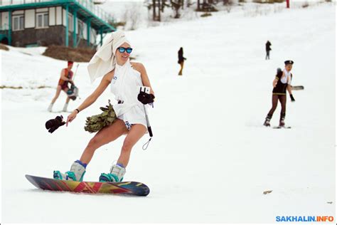 Siberians Mark End Of The Snow Season With Annual Swimsuit Skiing Day