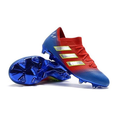 See more ideas about messi cleats, messi, cleats. adidas Nemeziz Messi 18.1 FG Soccer Cleats - Red Blue Silver