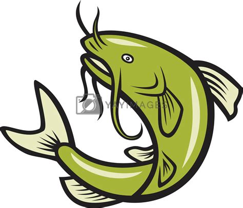 Catfish Fish Jumping Cartoon By Patrimonio Vectors And Illustrations Free