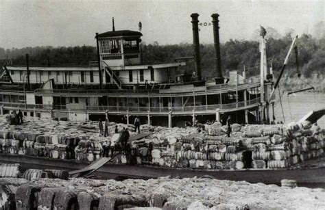Southern Memories A Steamboat Being Loaded Down With Cotton On The