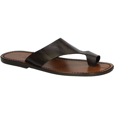 brown leather thong sandals for men handmade in italy the leather craftsmen